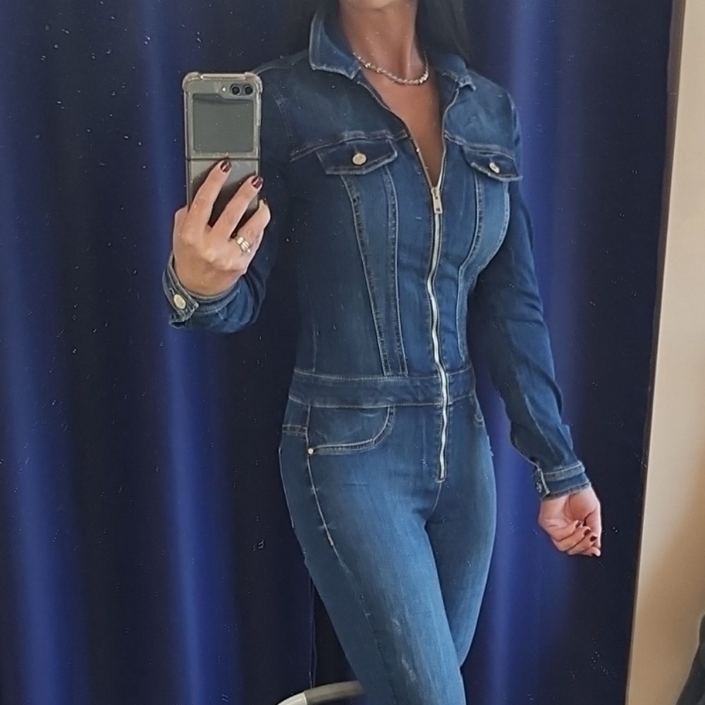 Guess Long Denim Jumpsuit